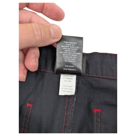 Hot Topic Naruto Shippuden Akatsuki Mesh Wide Leg Cargo Pants Size 13 Emo Grunge - Picture 11 of 14